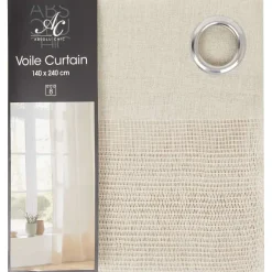 C&C Absolu Chic Voile Gordijn Beige,Grijs,Wit