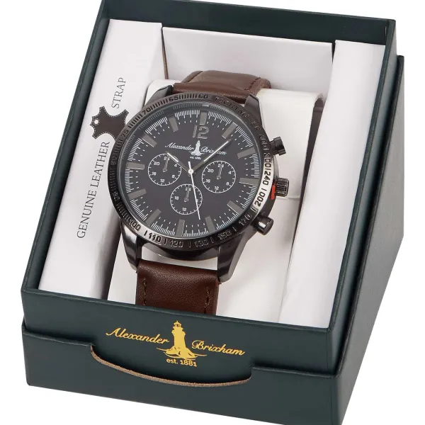 Merk Alexander Brixham Horloge Bruin,Zwart Clearance