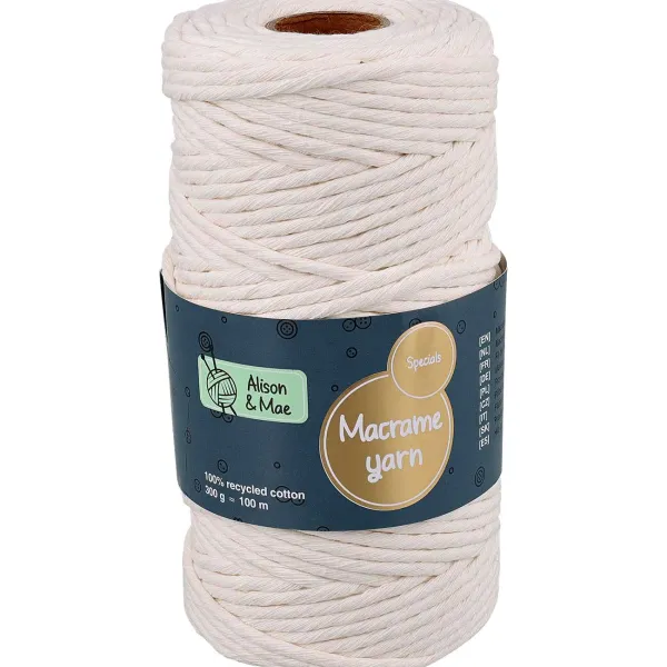 Alison & Mae Specials Macram -Garen Beige,Blauw,Bruin,Grijs,Groen,Roze,Wit Clearance