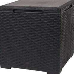 Merk Allibert 2-In-1 Opbergbox En Tafeltje Zwart Discount