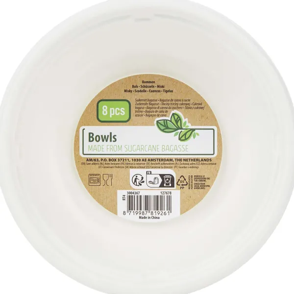 Merk Bagasse Kommen Wit