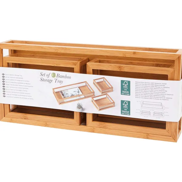 Merk Bamboe Opbergbakjes Beige,Bruin Clearance