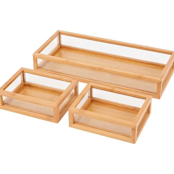 Merk Bamboe Opbergbakjes Beige,Bruin Clearance