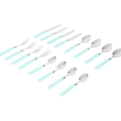 Merk Bestekset In Koker Blauw,Groen,Roze,Taupe,Zwart New