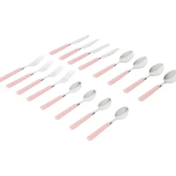 Merk Bestekset In Koker Blauw,Groen,Roze,Taupe,Zwart New