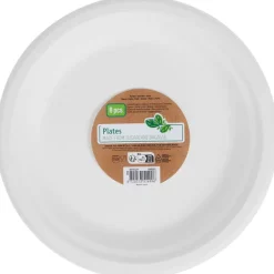 Merk Borden Van Bagasse Wit Clearance