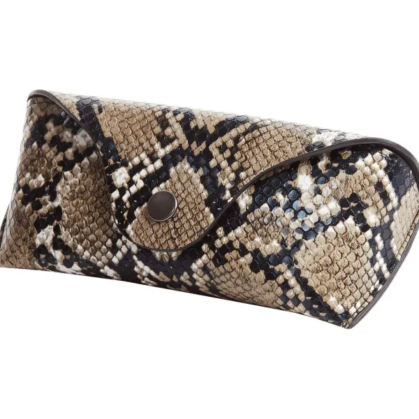 Merk Brillenkoker Beige,Bruin,Print,Zilver,Zwart