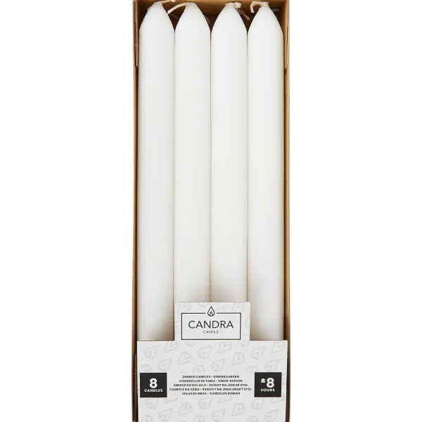 Candra Dinerkaarsen Wit Clearance