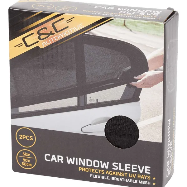 C&C Autoraam-Sokken Zonbescherming Zwart Clearance