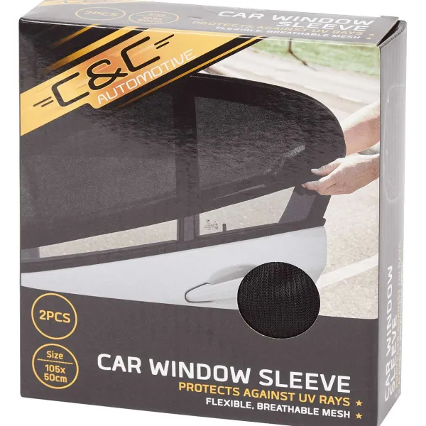C&C Autoraam-Sokken Zonbescherming Zwart Clearance
