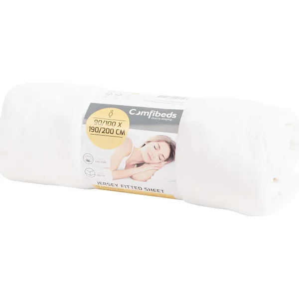 Comfibeds Jersey Hoeslaken Wit Clearance
