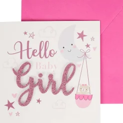 Office Essentials 3D-Geboortekaart Blauw,Roze