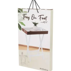 Merk Dienblad Op Voet Bruin,Wit Outlet