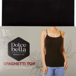 Dolce Bella Spaghetti-Top Zwart Outlet