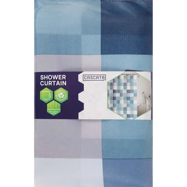 Cascata Douchegordijn Grijs,Print,Zwart Best