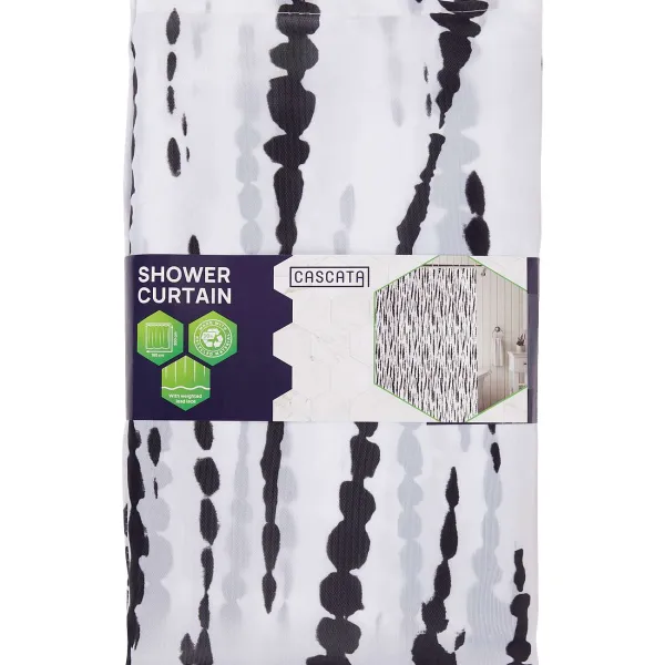 Cascata Douchegordijn Grijs,Print,Zwart Best