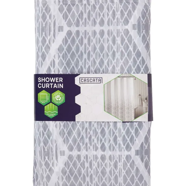 Cascata Douchegordijn Grijs,Print,Zwart Best