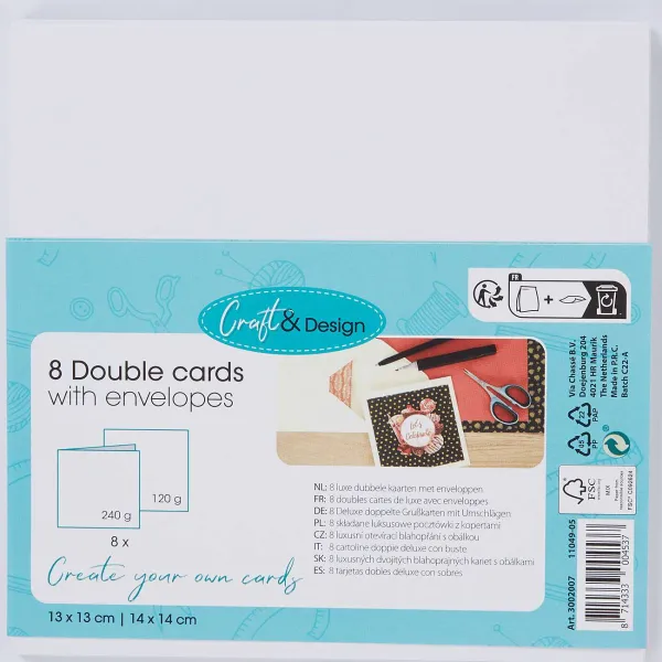 Office Essentials Dubbele Kaarten Met Enveloppen Beige,Wit Sale