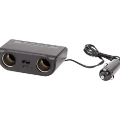 Dunlop Dubbele Auto-Stekkerdoos Zwart Outlet