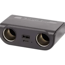 Dunlop Dubbele Auto-Stekkerdoos Zwart Outlet