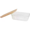 Lock & Lock Excellent Houseware Glazen Vershoudschaal Met Bamboe Deksel Transparant Hot