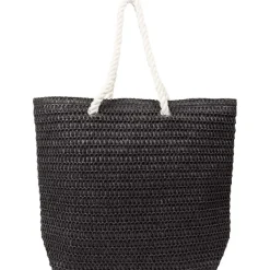 Spilbergen Gevlochten Strandtas Meerkleurig,Print,Zwart New