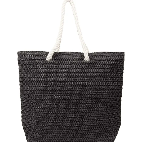 Spilbergen Gevlochten Strandtas Meerkleurig,Print,Zwart New