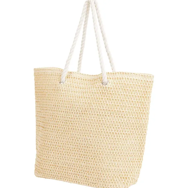 Spilbergen Gevlochten Strandtas Meerkleurig,Print,Zwart New