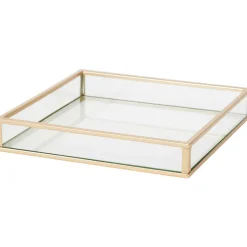 Merk Glazen Tray Goud,Zwart Discount