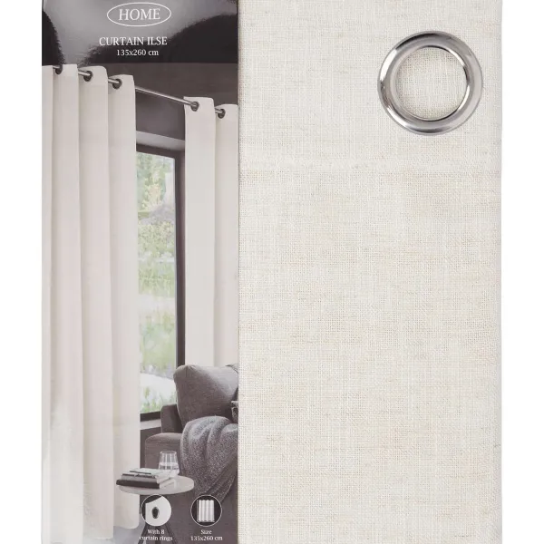 C&C Gordijn Ilse Beige,Wit Hot