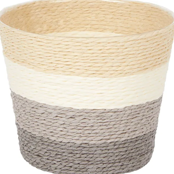 Merk Home Accents Bloemenmand Met Strepen Grijs,Groen,Oranje,Roze Discount