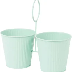 Merk Home Accents Duo Bloempot In Houder Zwart,Groen,Wit Sale