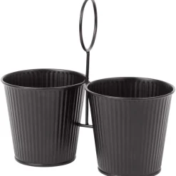 Merk Home Accents Duo Bloempot In Houder Zwart,Groen,Wit Sale