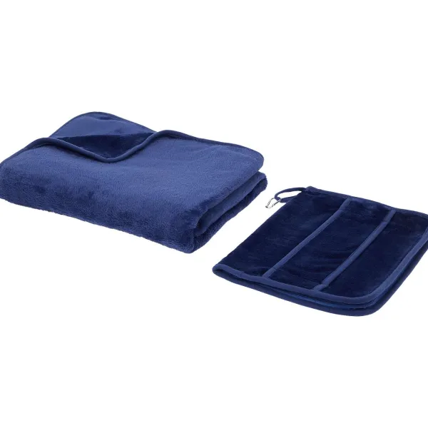 Froyak 2-In-1 Reisdeken & Reiskussen Beige,Blauw,Grijs