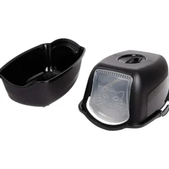 Merk Kattenbak Met Klapdeur Zwart Hot