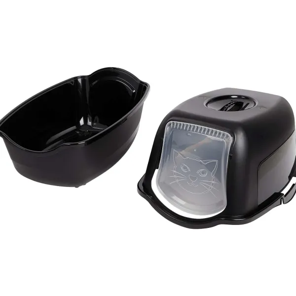 Merk Kattenbak Met Klapdeur Zwart Hot