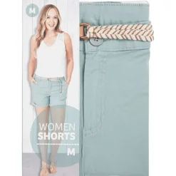 SuperTrash Korte Broek Met Riem Beige,Blauw,Groen Discount