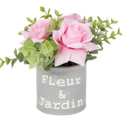 Merk Kunstbloem In Pot Met Tekst Roze,Wit,Geel Sale