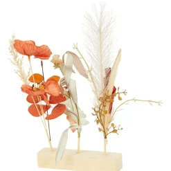 Merk Kunstdroogbloemen Op Houten Voet Meerkleurig Clearance