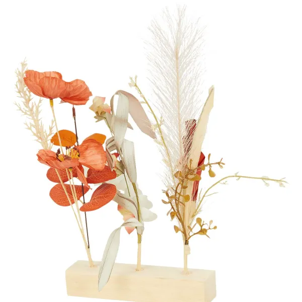 Merk Kunstdroogbloemen Op Houten Voet Meerkleurig Clearance