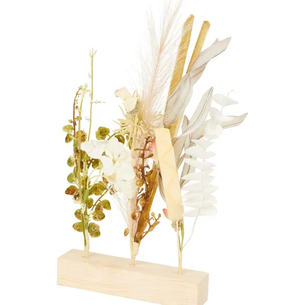Merk Kunstdroogbloemen Op Houten Voet Meerkleurig Clearance