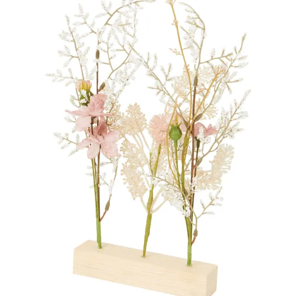 Merk Kunstdroogbloemen Op Houten Voet Meerkleurig Clearance