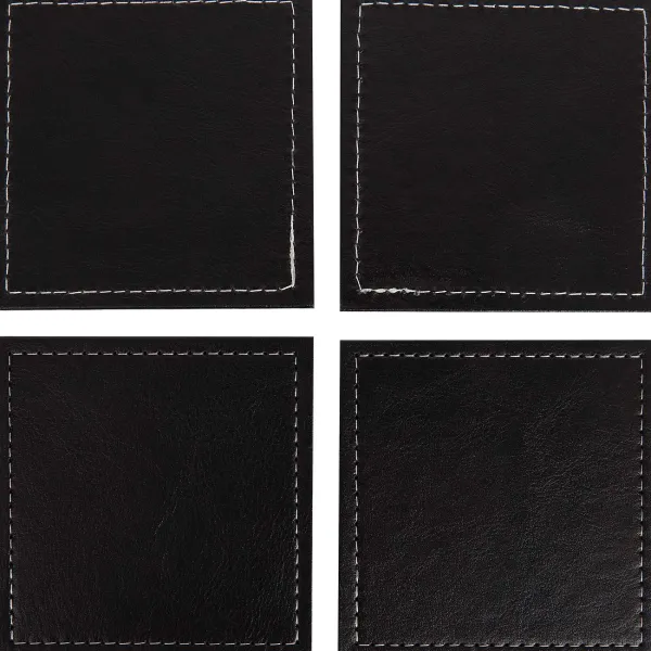 Rösle Kunstleren Onderzetters Zwart,Bruin,Grijs Hot