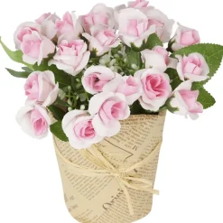 Merk Kunstroosjes In Papieren Pot Rood,Roze,Wit Discount