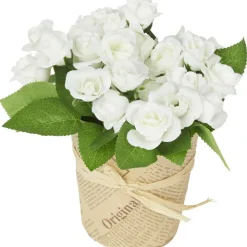 Merk Kunstroosjes In Papieren Pot Rood,Roze,Wit Discount