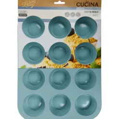 Big Jeff La Cucina Siliconen Muffinvorm Blauw,Grijs,Groen