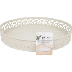 Merk Metalen Dienblad Roze,Wit