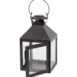 Merk Metalen Lantaarn Zwart,Wit