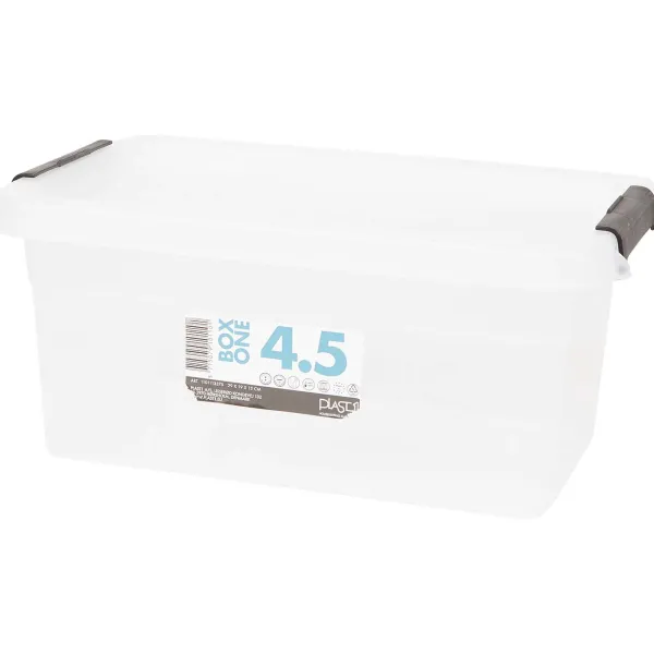 Merk Opbergbox Transparant,Zwart Clearance