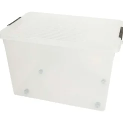 Merk Opbergbox Met Wieltjes Transparant Hot
